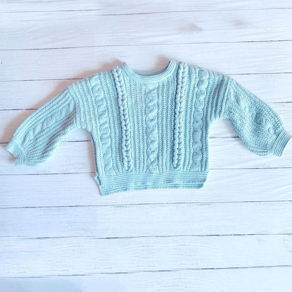Toddler Balloon Sleeve Knit Sweater
